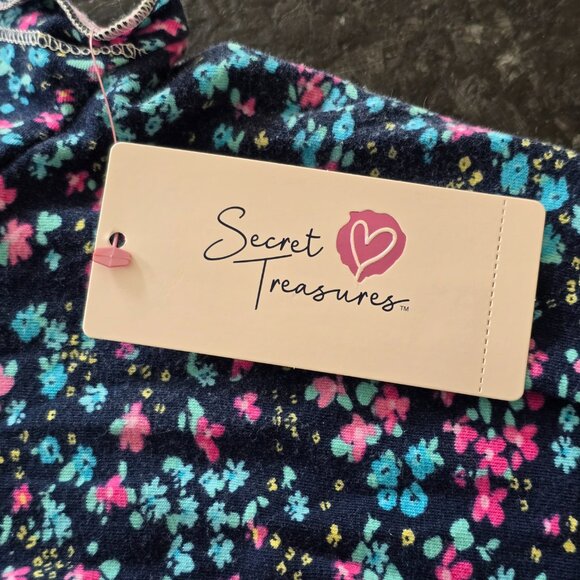 NWT - Secret Treasures Blue Floral Short Sleeve Gown – Size 16–18 - Picture 5 of 6